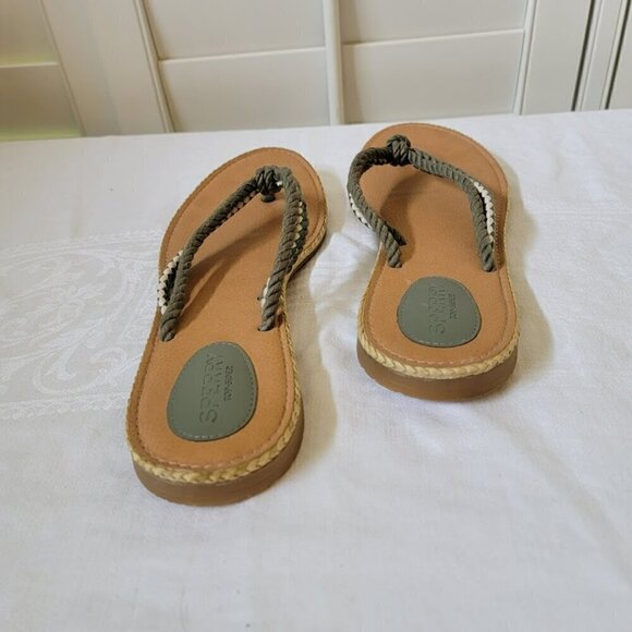 Sperry Size 8.5 Anchor Coy rope sandal flip flop olive green - Picture 4 of 7